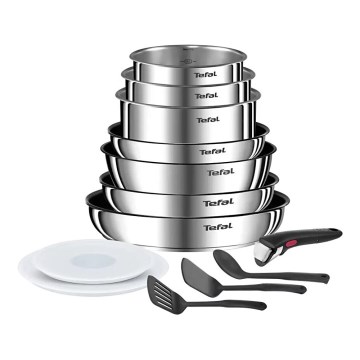 Tefal - 13-teiliges Kochgeschirr-Set INGENIO EMOTION, Edelstahl