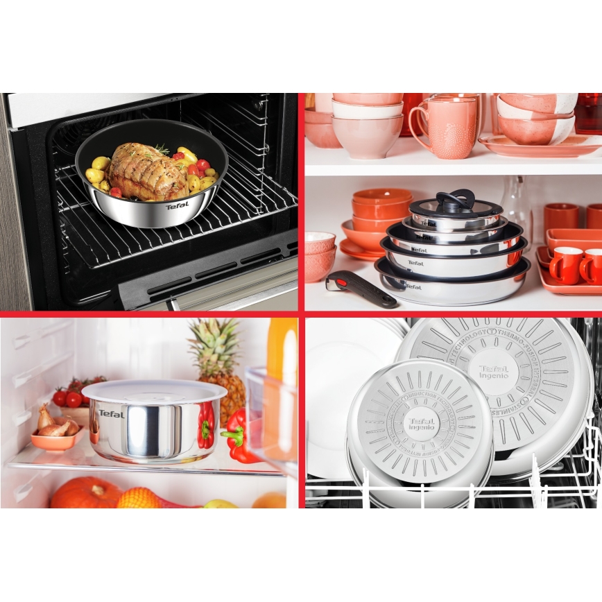 Tefal - 5-teiliges Kochgeschirr-Set INGENIO COOK Edelstahl