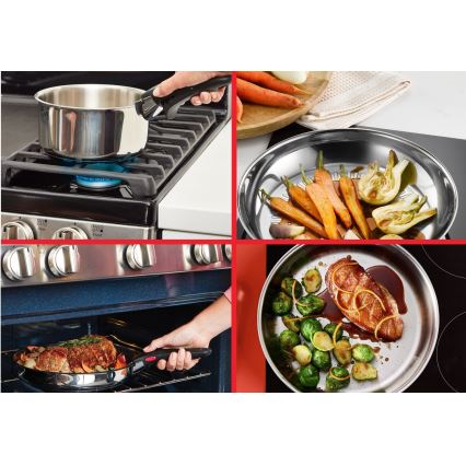 Tefal - 5-teiliges Kochgeschirr-Set INGENIO COOK Edelstahl