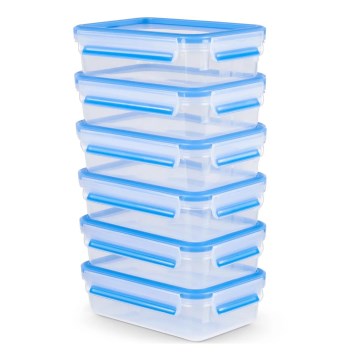 Tefal - 6er-Set Frischhaltebehälter 0,8 l MASTER SEAL FRESH, blau
