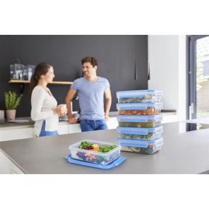 Tefal - 6er-Set Frischhaltebehälter 0,8 l MASTER SEAL FRESH, blau