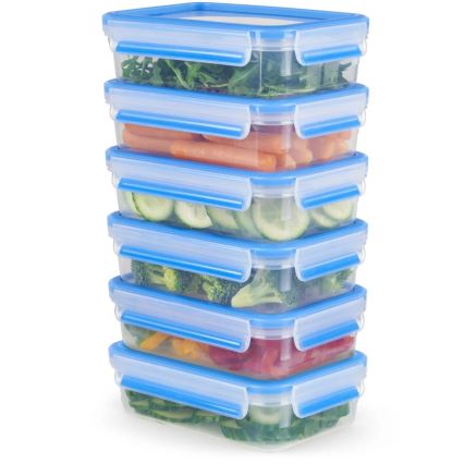 Tefal - 6er-Set Frischhaltebehälter 0,8 l MASTER SEAL FRESH, blau