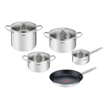 Tefal - 9-teiliges Kochgeschirr-Set COOK EAT aus Edelstahl