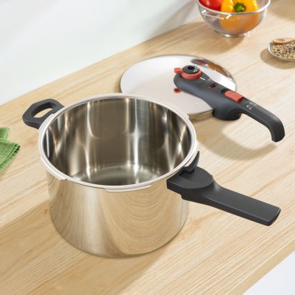 Tefal - Druckkochtopf 6 l SECURE TRENDY + 5-teiliges INGENIO EMOTION-Set