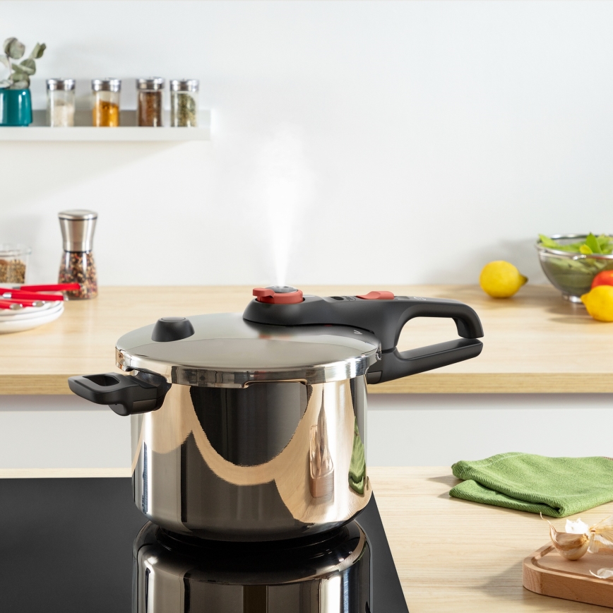 Tefal - Druckkochtopf 6 l SECURE TRENDY + 5-teiliges INGENIO EMOTION-Set