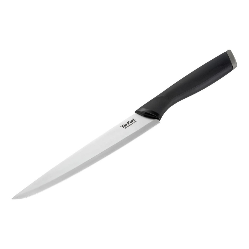 Tefal - Edelstahl-Tranchiermesser COMFORT 20 cm glänzendes Chrom/schwarz