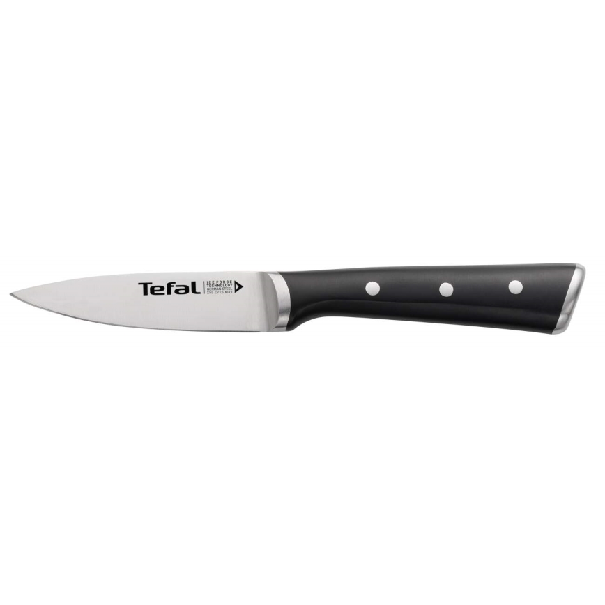 Tefal - Edelstahl-Tranchiermesser ICE FORCE 9 cm glänzendes Chrom/schwarz