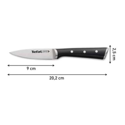Tefal - Edelstahl-Tranchiermesser ICE FORCE 9 cm glänzendes Chrom/schwarz