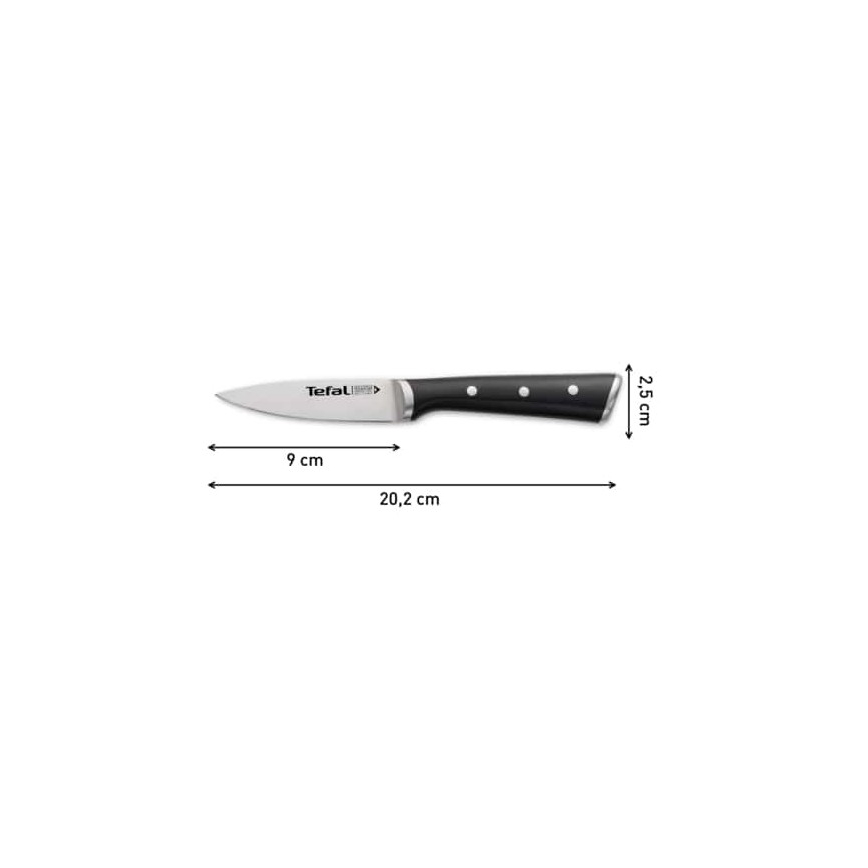 Tefal - Edelstahl-Tranchiermesser ICE FORCE 9 cm glänzendes Chrom/schwarz