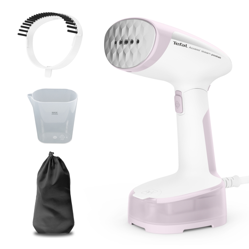 Tefal - Handdampfbürste für Kleidung ACCESS STEAM POCKET 1300W/230V rosa