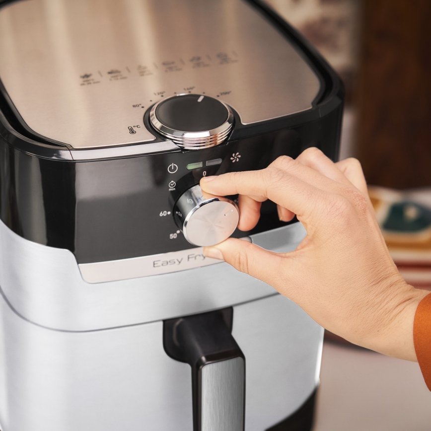 Tefal - Heißluftfritteuse 4,2 l EASY FRY&GRILL 2-in-1 1550W/230V Edelstahl