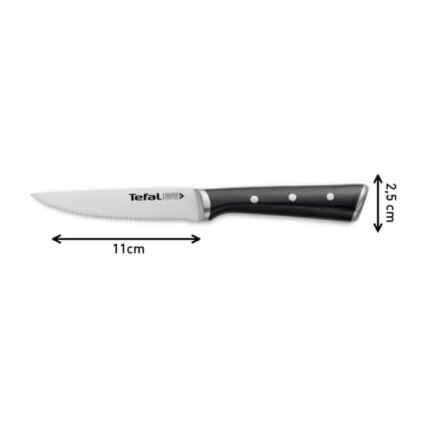 Tefal - ICE FORCE Steakmesser-Set aus Edelstahl, 11 cm, glänzender Chrom/Schwarz, 4 Stück