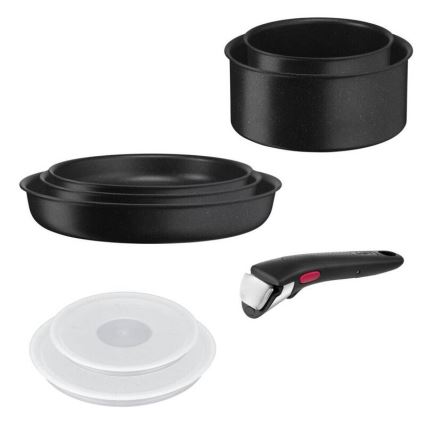 Tefal - 8-teiliges Kochgeschirr-Set INGENIO BLACK STONE