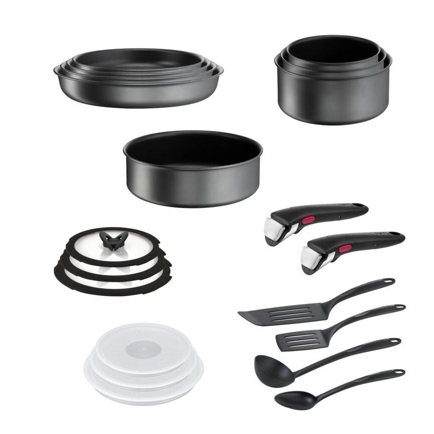 Tefal - 20-teiliges Kochgeschirr-Set INGENIO DAILY CHEF ON Schwarz