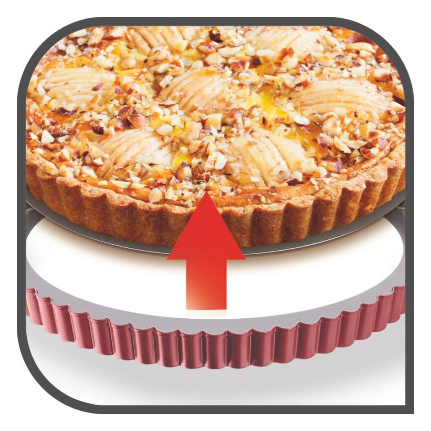 Tefal - Kuchenform mit abnehmbarem Boden DELIBAKE 28 cm rot