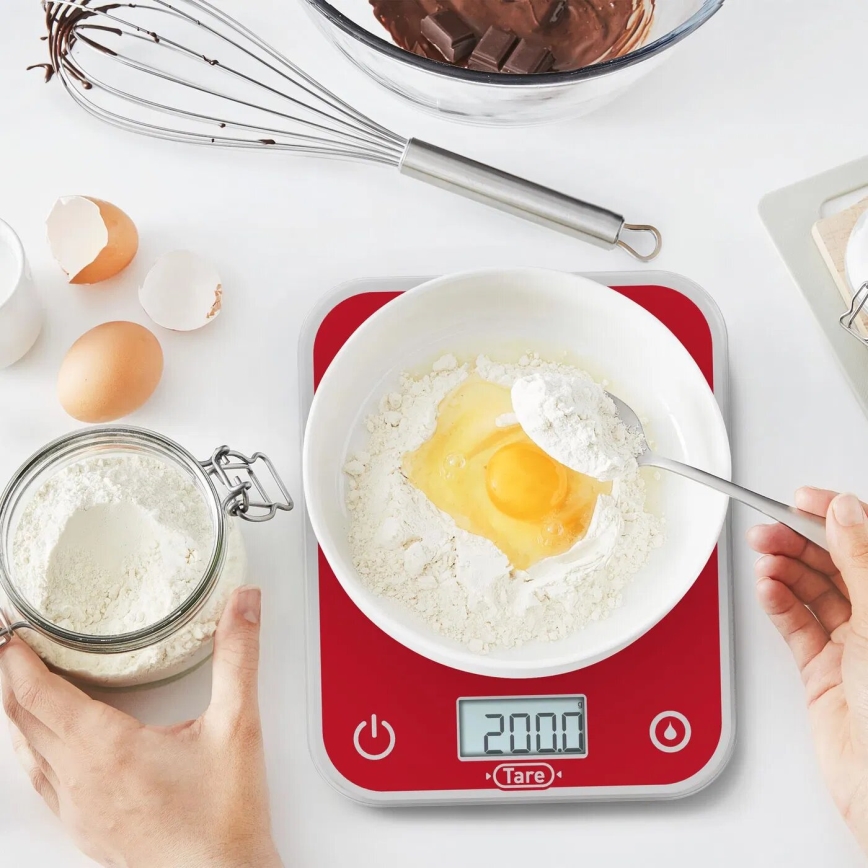 Tefal - Küchenwaage OPTISS 2xAAA rot