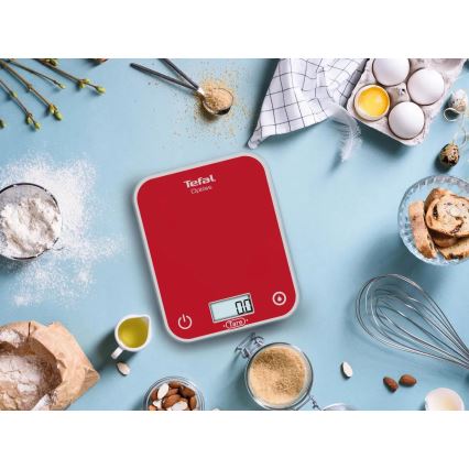 Tefal - Küchenwaage OPTISS 2xAAA rot