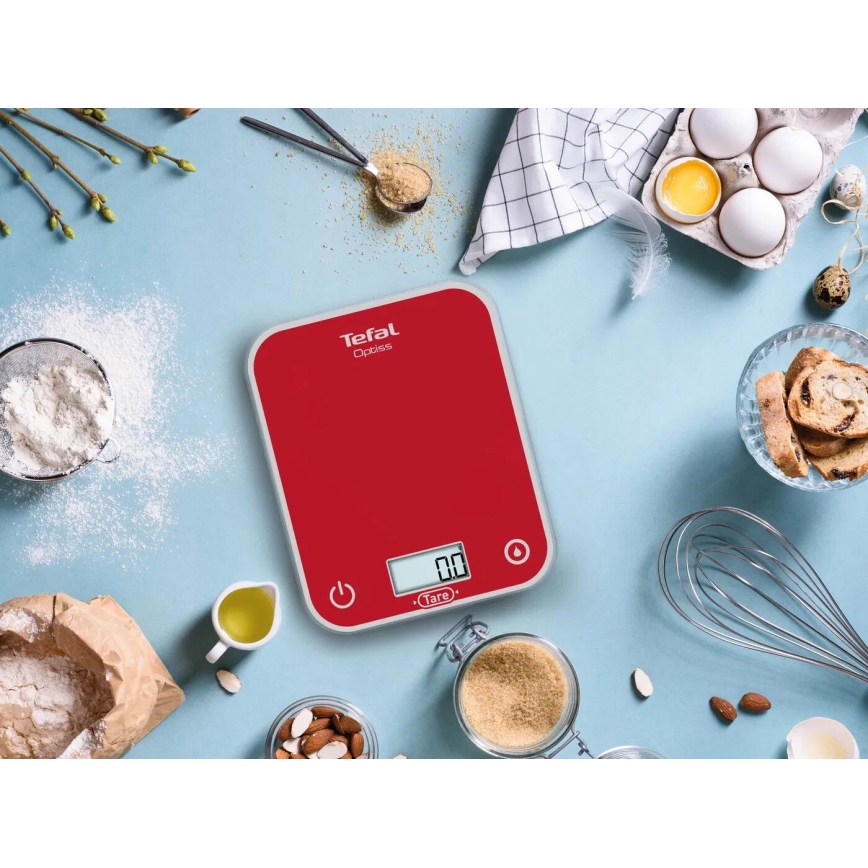 Tefal - Küchenwaage OPTISS 2xAAA rot