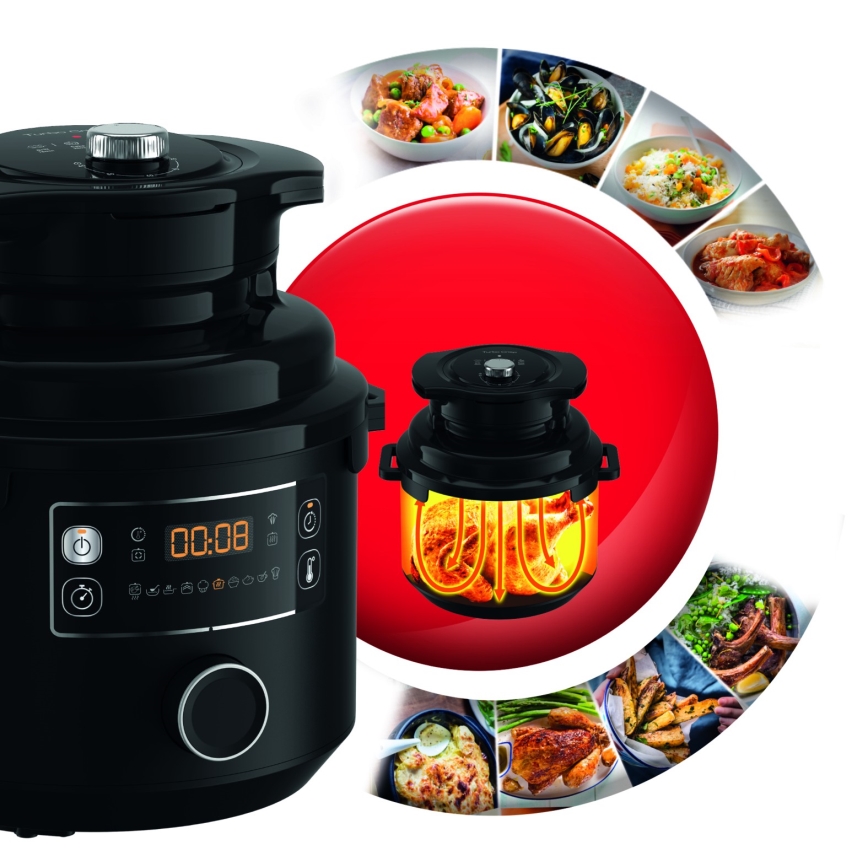 Tefal - Multifunktionaler elektrischer Druckkochtopf, 7,6 l, 1200 W/230 V, schwarz