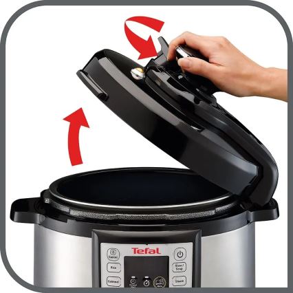 Tefal - Multifunktionaler elektrischer Schnellkochtopf ALL IN ONE POT 1100W/230V Chrom/schwarz