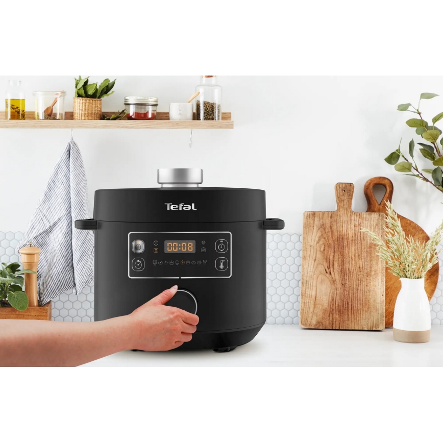 Tefal - Multifunktions-Elektrotopf TURBO CUISINE 4,8 l 1090W/230V schwarz