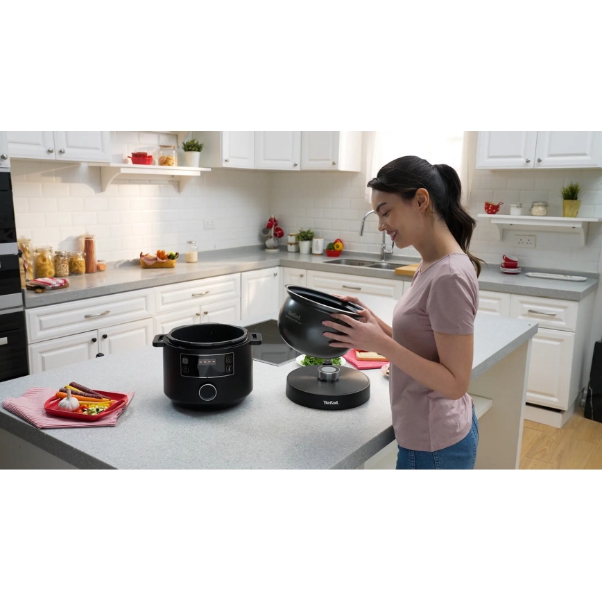 Tefal - Multifunktions-Elektrotopf TURBO CUISINE 4,8 l 1090W/230V schwarz