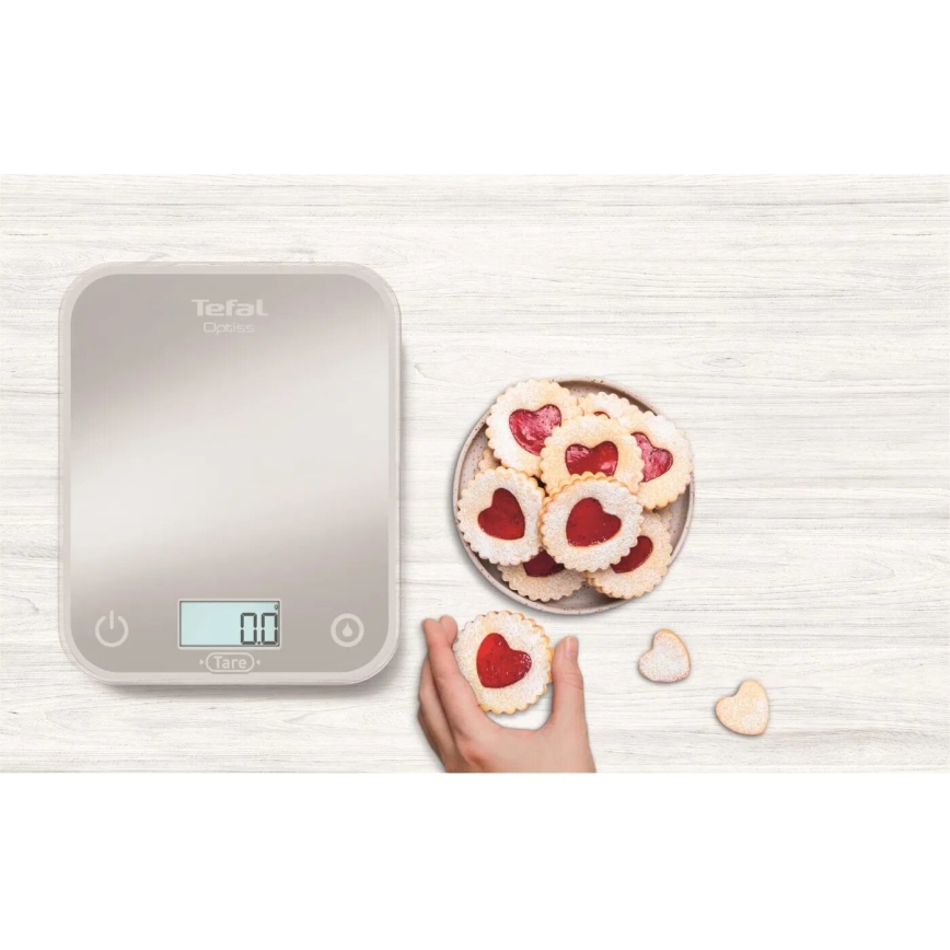 Tefal - Küchenwaage OPTISS 2xAAA grau