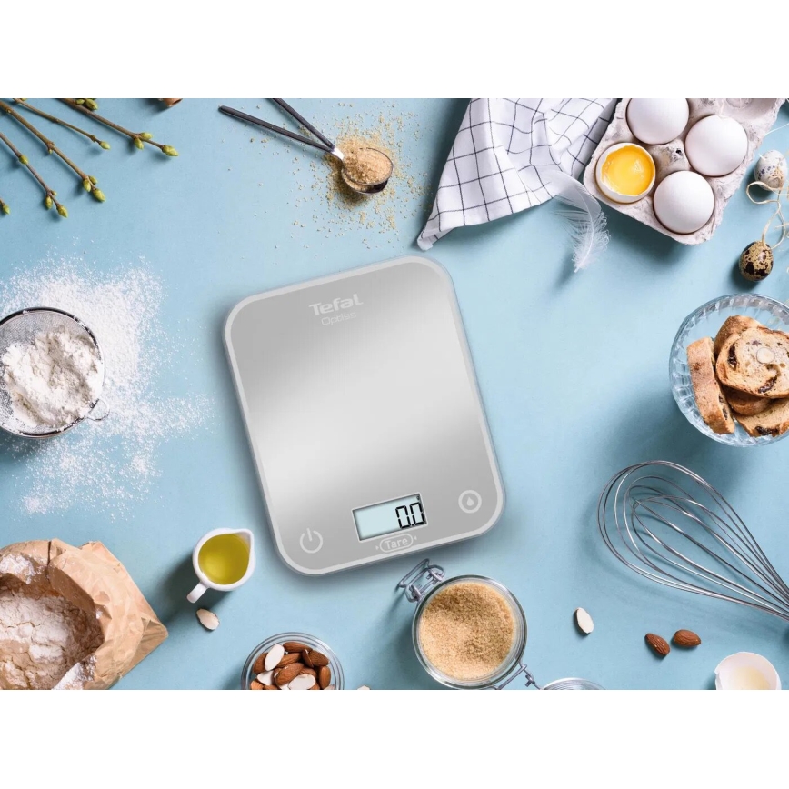 Tefal - Küchenwaage OPTISS 2xAAA grau