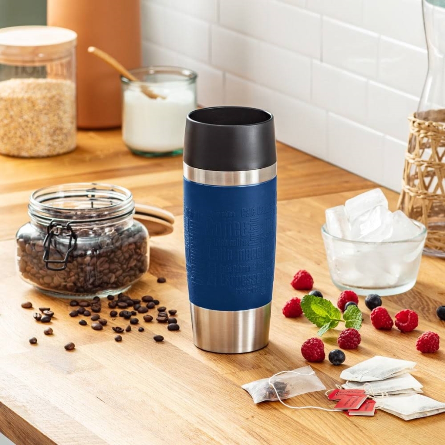 Tefal - Reisebecher 360 ml TRAVEL MUG Edelstahl/dunkelblau