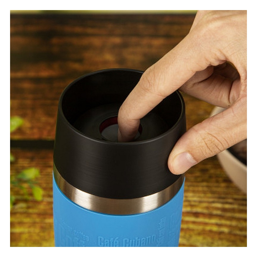 Tefal - Reisebecher 360 ml TRAVEL MUG Edelstahl/hellblau