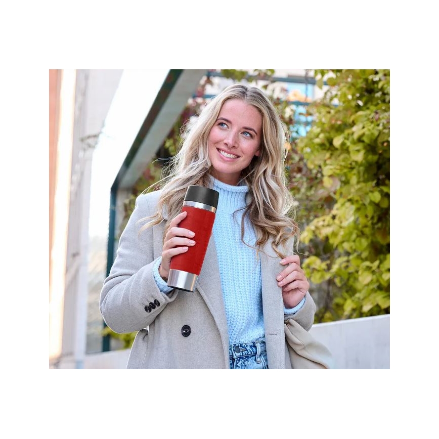 Tefal - Reisebecher 500 ml TRAVEL MUG Edelstahl/rot