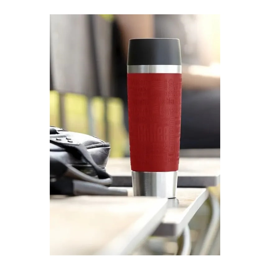Tefal - Reisebecher 500 ml TRAVEL MUG Edelstahl/rot