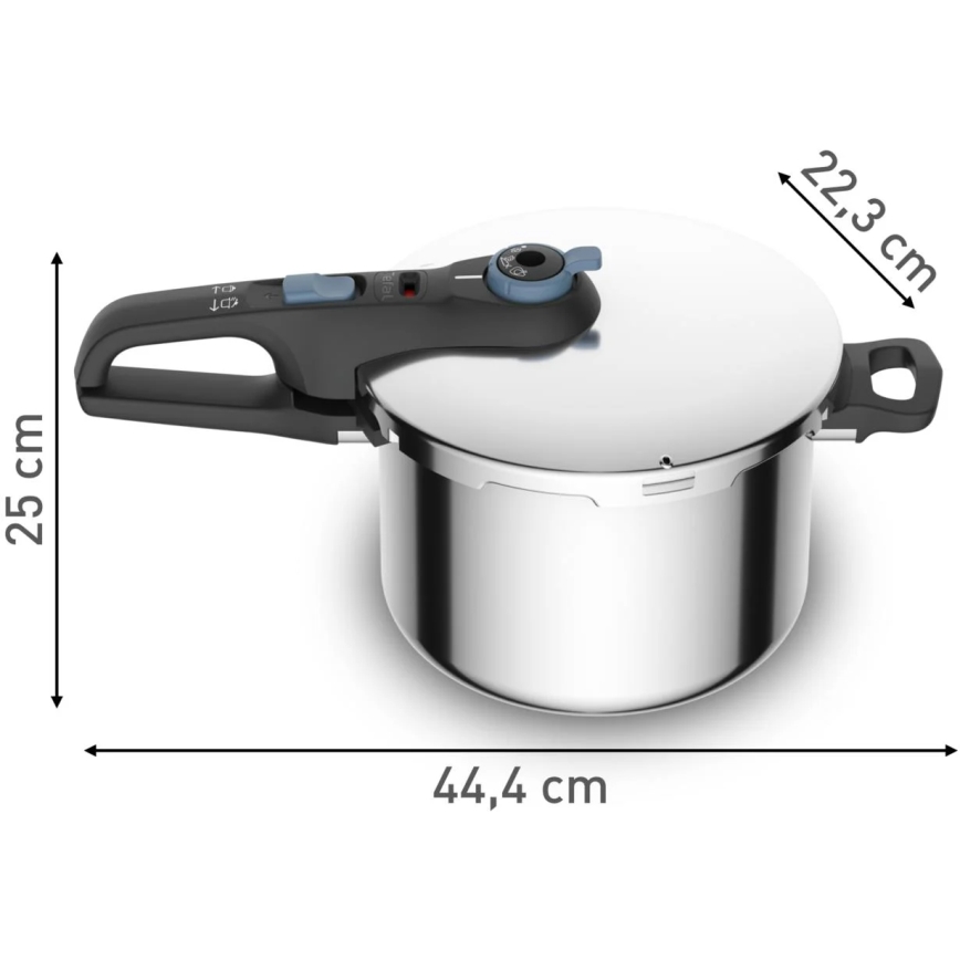 Tefal - Schnellkochtopf 6 l SECURE TRENDY Edelstahl