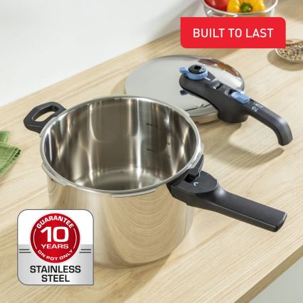 Tefal - Set aus Druckkochtöpfen 4/6 l SECURE TRENDY Edelstahl
