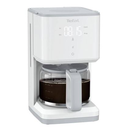 Tefal - Filterkaffeemaschine mit LCD-Display SENSE 1000W/230V weiß