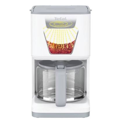 Tefal - Filterkaffeemaschine mit LCD-Display SENSE 1000W/230V weiß