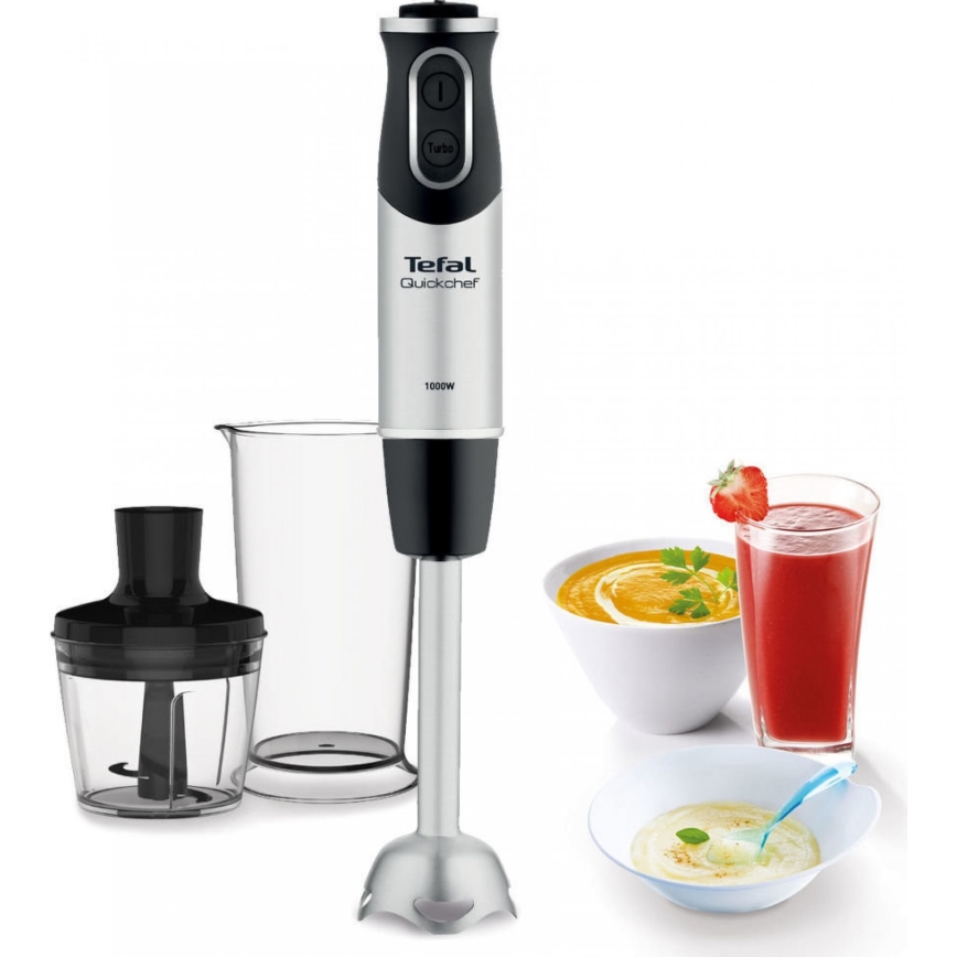 Tefal - Stabmixer QUICKCHEF 2-in-1 1000W/230V matt Chrom/schwarz