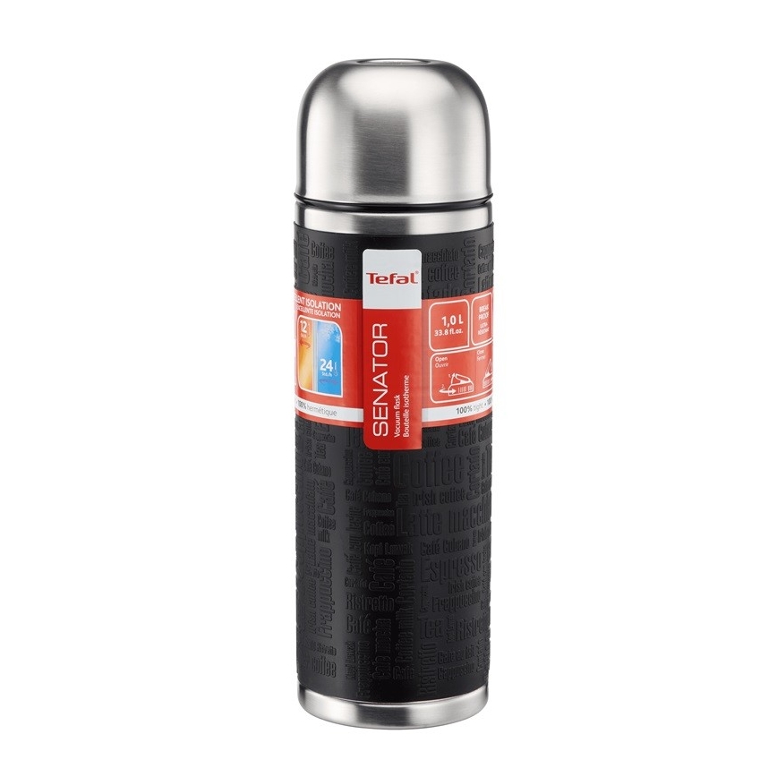 Tefal - Thermoskanne mit Becher 1 l SENATOR Edelstahl/schwarz