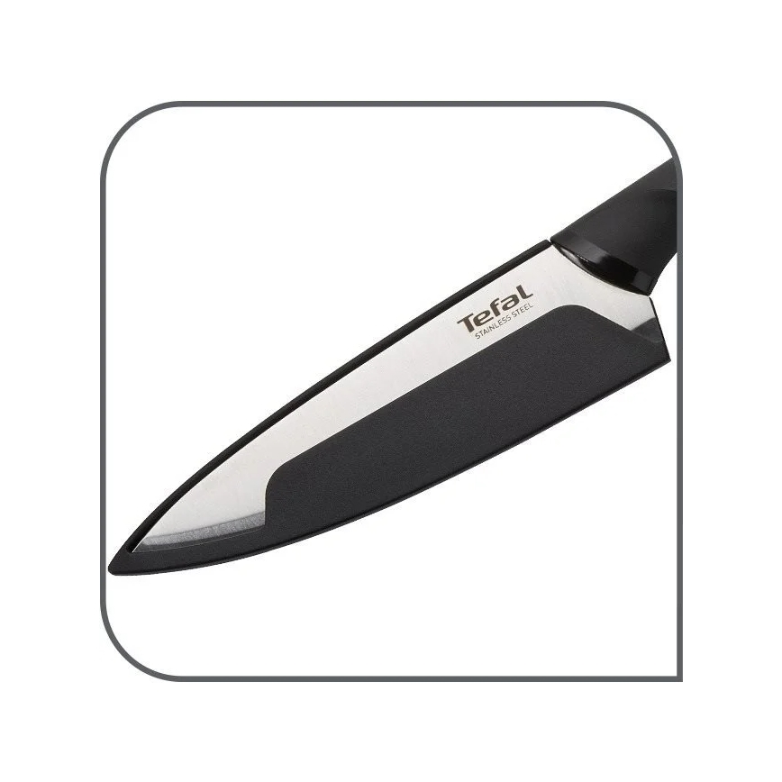Tefal - Universalmesser aus Edelstahl COMFORT 12 cm glänzendes Chrom/schwarz