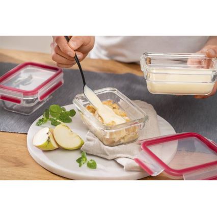 Tefal - Vorratsdose 1,1 l MSEAL GLASS rot/Glas