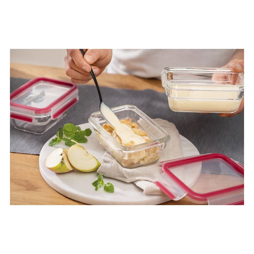 Tefal - Vorratsdose 1,1 l MSEAL GLASS rot/Glas