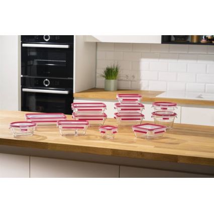 Tefal - Vorratsdose 1,1 l MSEAL GLASS rot/Glas