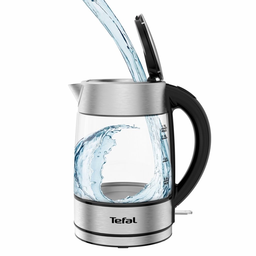 Tefal - Wasserkocher GLASS 1,7 l  2200W/230V matt Chrom