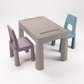 TEGA BABY - Kindertisch mit Kinderstühlen taupe/lila/türkis