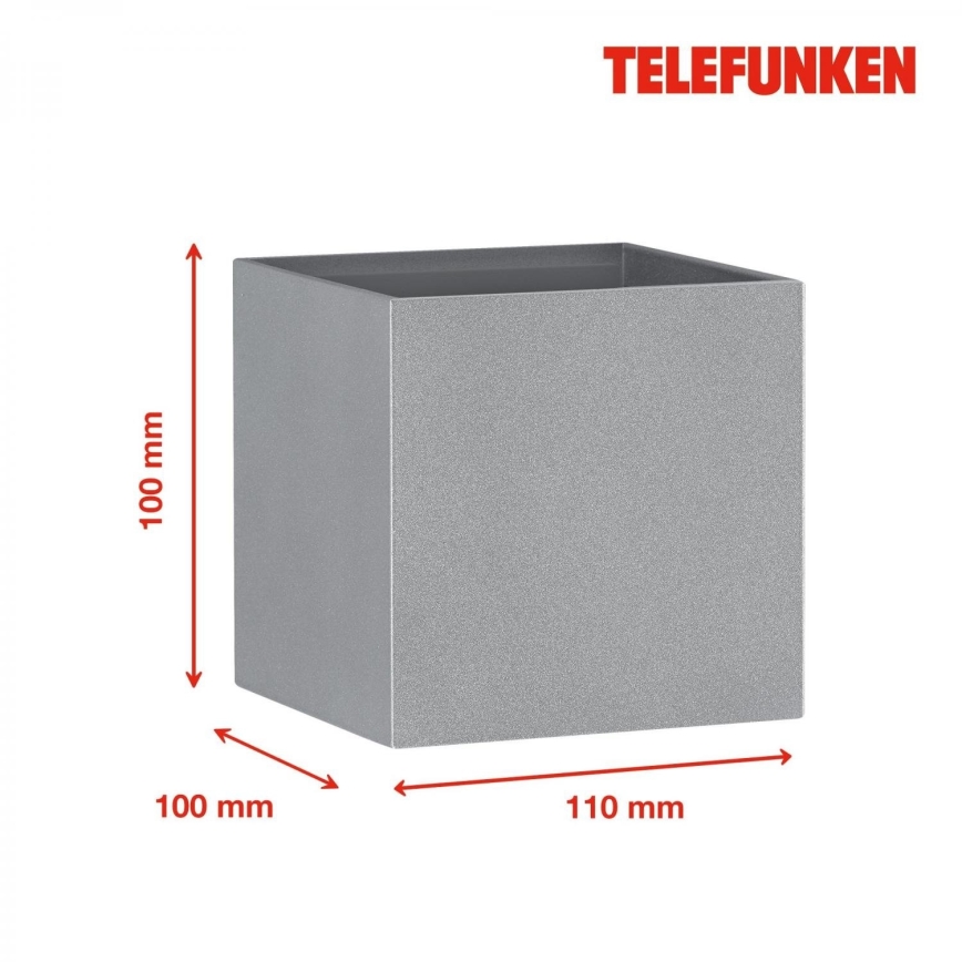 Telefunken 303404TF - LED Außenwandleuchte LED/7W/230V IP44 silber