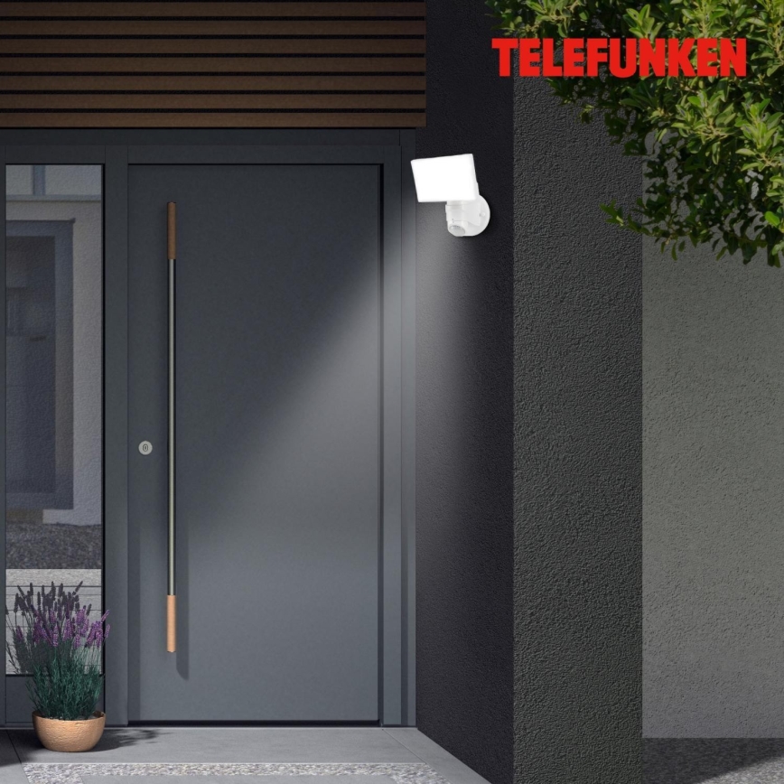 Telefunken 304306TF - Outdoor-LED-Wandleuchte mit Sensor LED/16W/230V IP44 weiß
