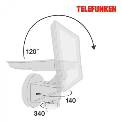 Telefunken 304406TF - LED-Wandstrahler mit Sensor für den Außenbereich LED/20W/230V IP44