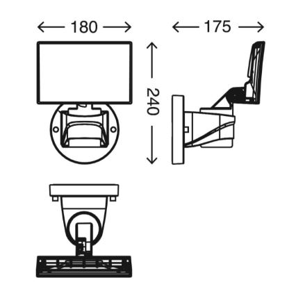 Telefunken 304504TF - LED Outdoor-Wandstrahler LED/16W/230V IP44