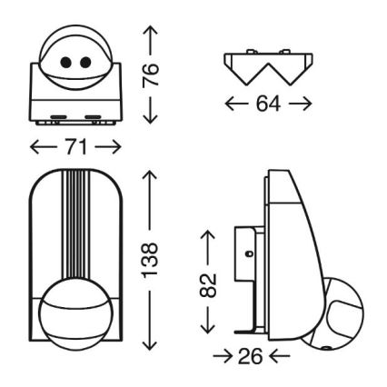 Telefunken 306504TF - Bewegungsmelder für Außenbereiche 180° IP44 silbern