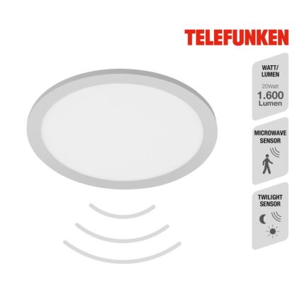Telefunken 309004TF - LED-Deckenleuchte mit einem Sensor LED/20W/230V